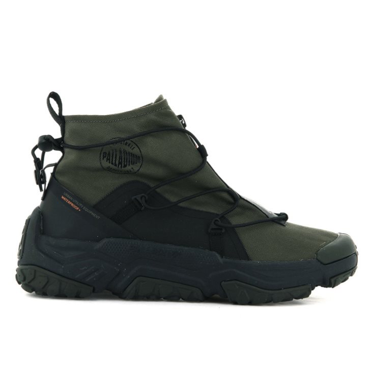 Baskets Palladium Off-grid Hi Zip Imperméables + Femme Vert Olive | FR SYP579F